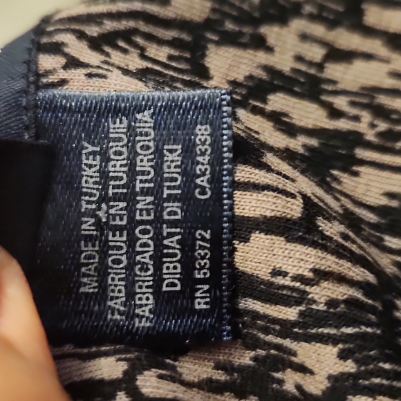 NWOT French Connection Women Brown/Black Ikat Pattern V-Neck Jersey Dress Size 4 - Picture 11 of 13